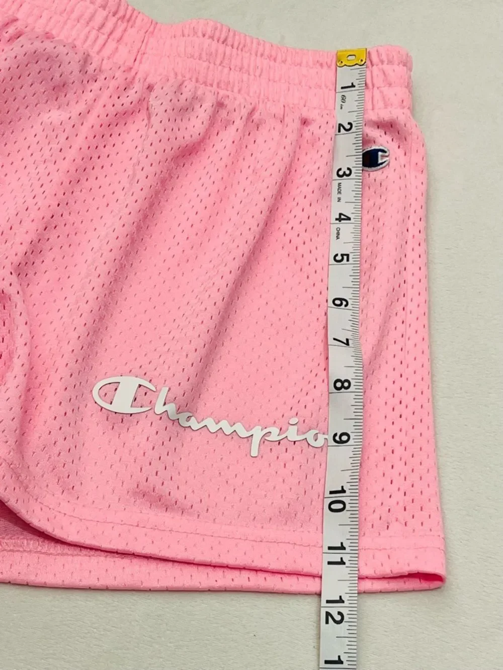 Champion Pink Vibrant Mesh Authentic Athletic Shorts w Script Logo Girls Sz XL